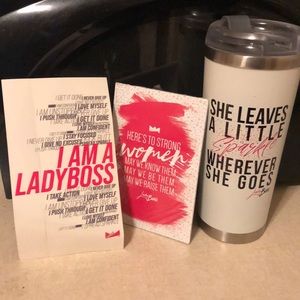 LadyBoss Stainless Tumbler and goodies